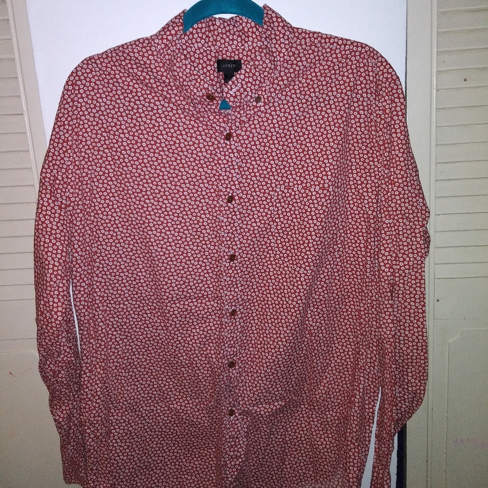 J Crew Button Down Floral Shirt Sz L
